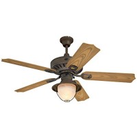 Westinghouse 7877820 Lafayette Single-Light 52-Inch Five-Blade Indoor/Outdoor Ceiling Fan  Weathered Iron with Yellow Alabaster Glass - B003RCJCIY